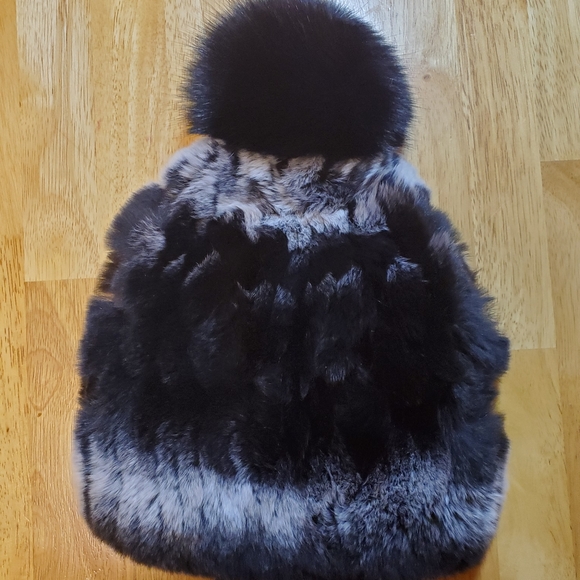 Women's rex rabbit beanie hat - Picture 1 of 3